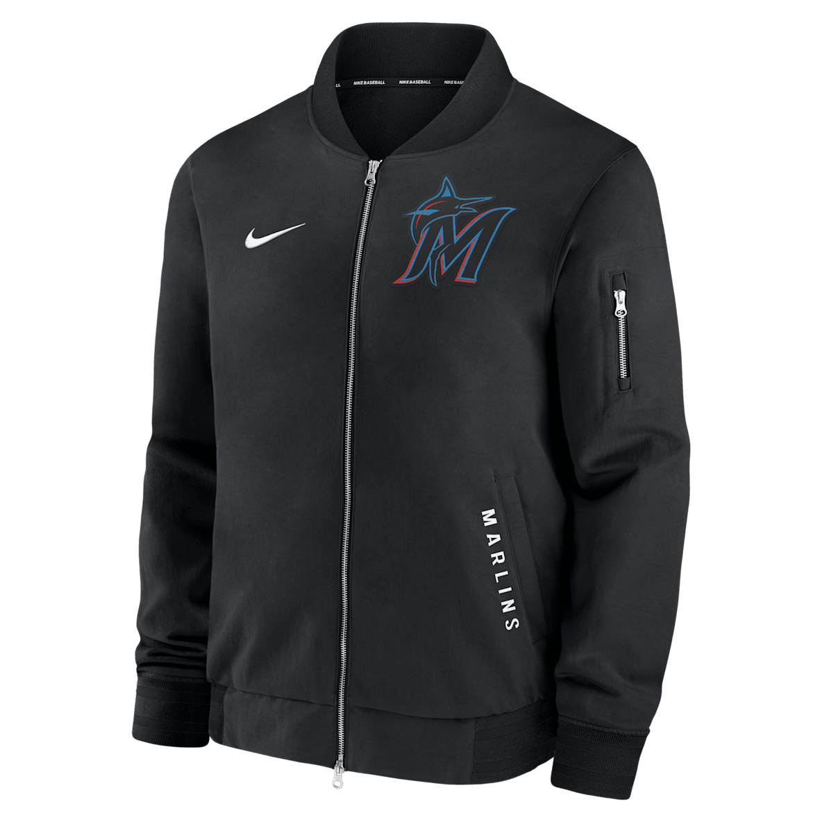 Miami Marlins Authentic Collection Dugout Miami Marlins Authentic Collection Dugout Men's Nike MLB Full-Zip Bomber Jacket