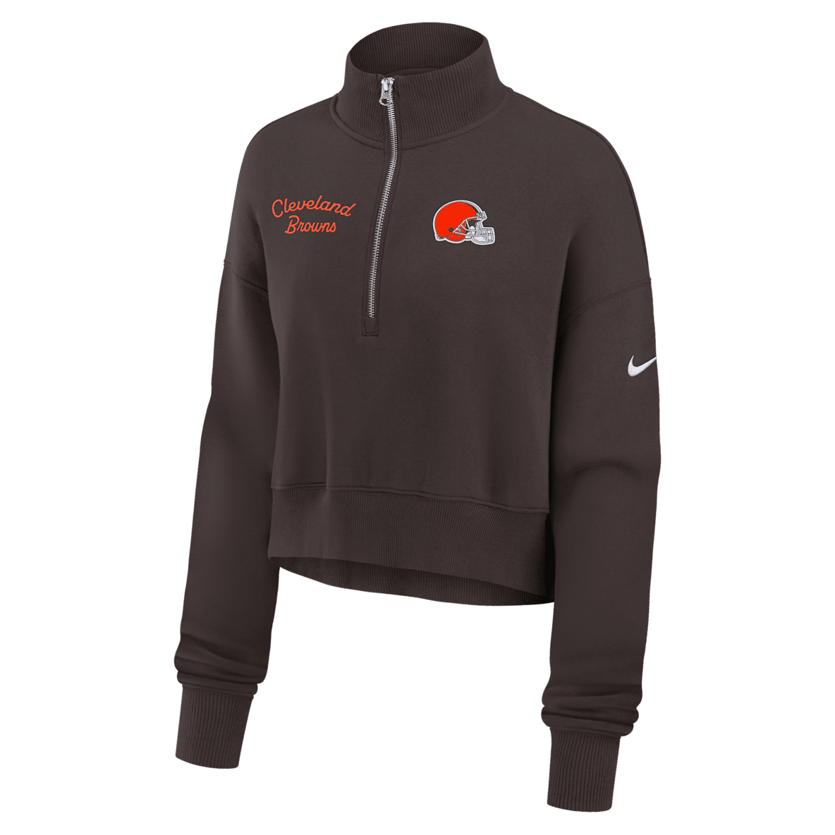 Cleveland Browns Phoenix Cleveland Browns Phoenix Women's Nike NFL Cropped 1/4-Zip Crew