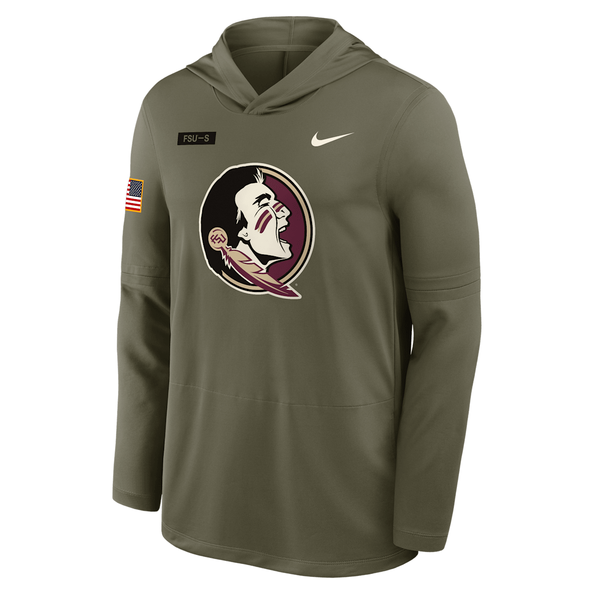 Florida State 2025 Military Appreciation Florida State 2025 Military Appreciation Men's Nike Dri-FIT College Long-Sleeve Hooded Top