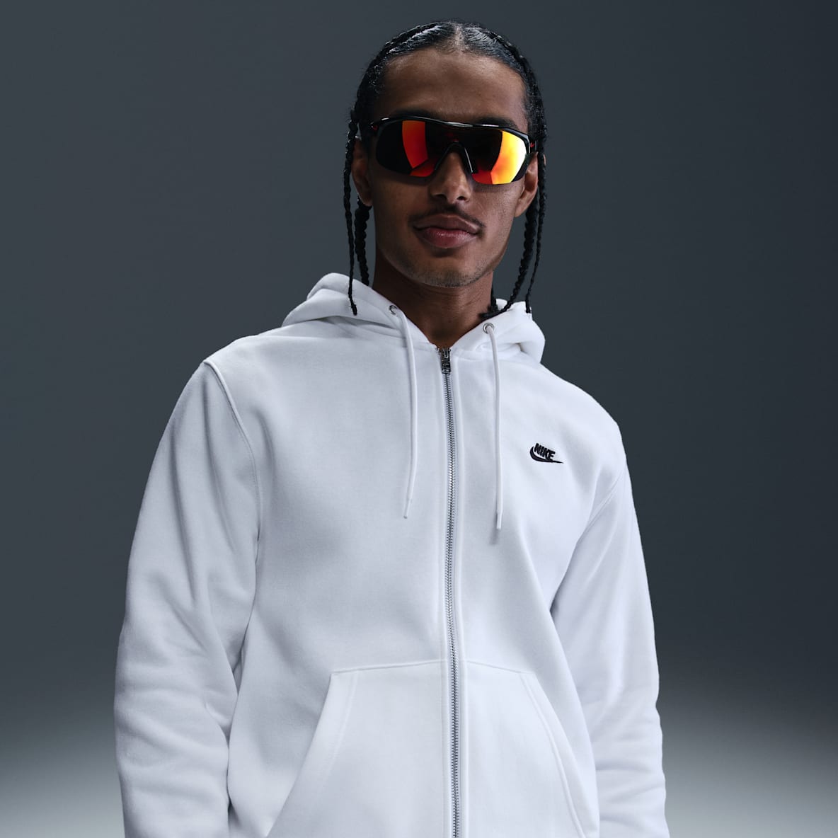 Nike Club Nike Club Hoodie de lã cardada com fecho completo para homem