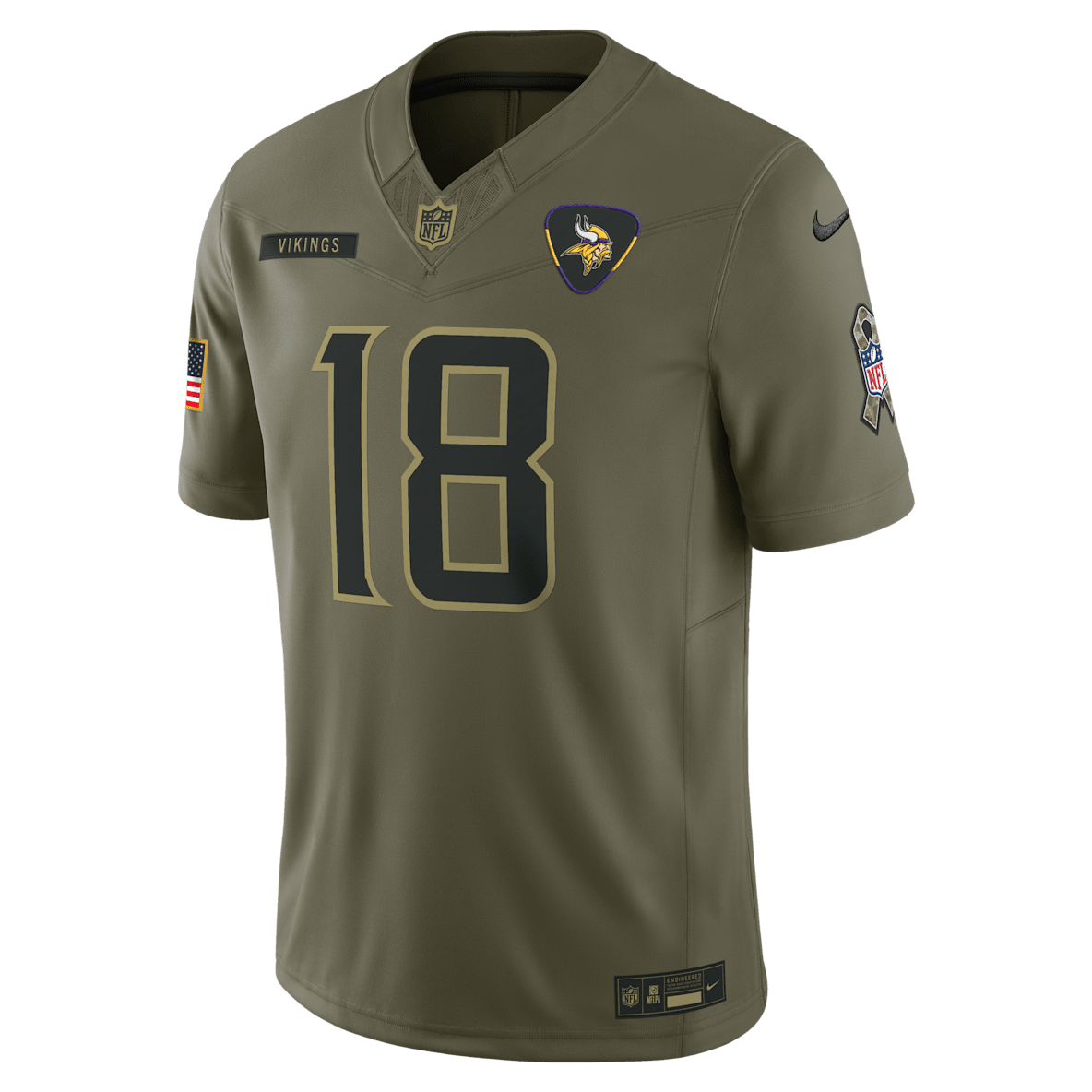 Justin Jefferson Minnesota Vikings Salute to Service Justin Jefferson Minnesota Vikings Salute to Service Men's Nike Dri-FIT NFL Limited Jersey