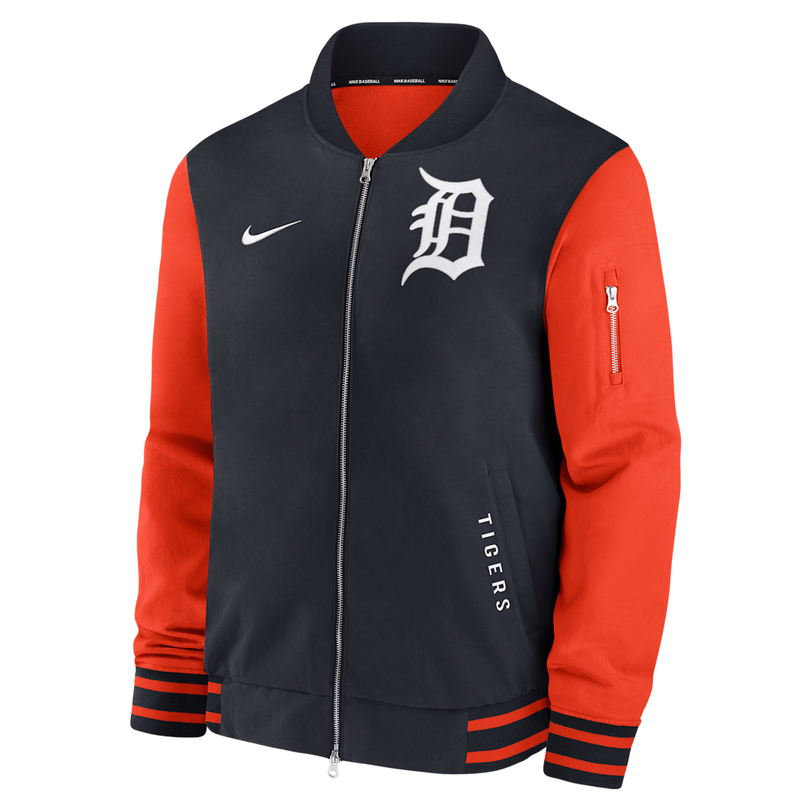 Detroit Tigers Authentic Collection Dugout Detroit Tigers Authentic Collection Dugout Chamarra bomber Nike de la MLB de cierre completo para hombre