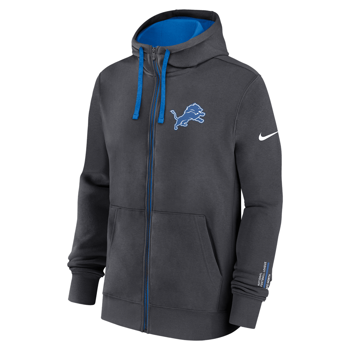 Detroit Lions Playbook Page Club Men's Nike NFL Full-Zip Hoodie