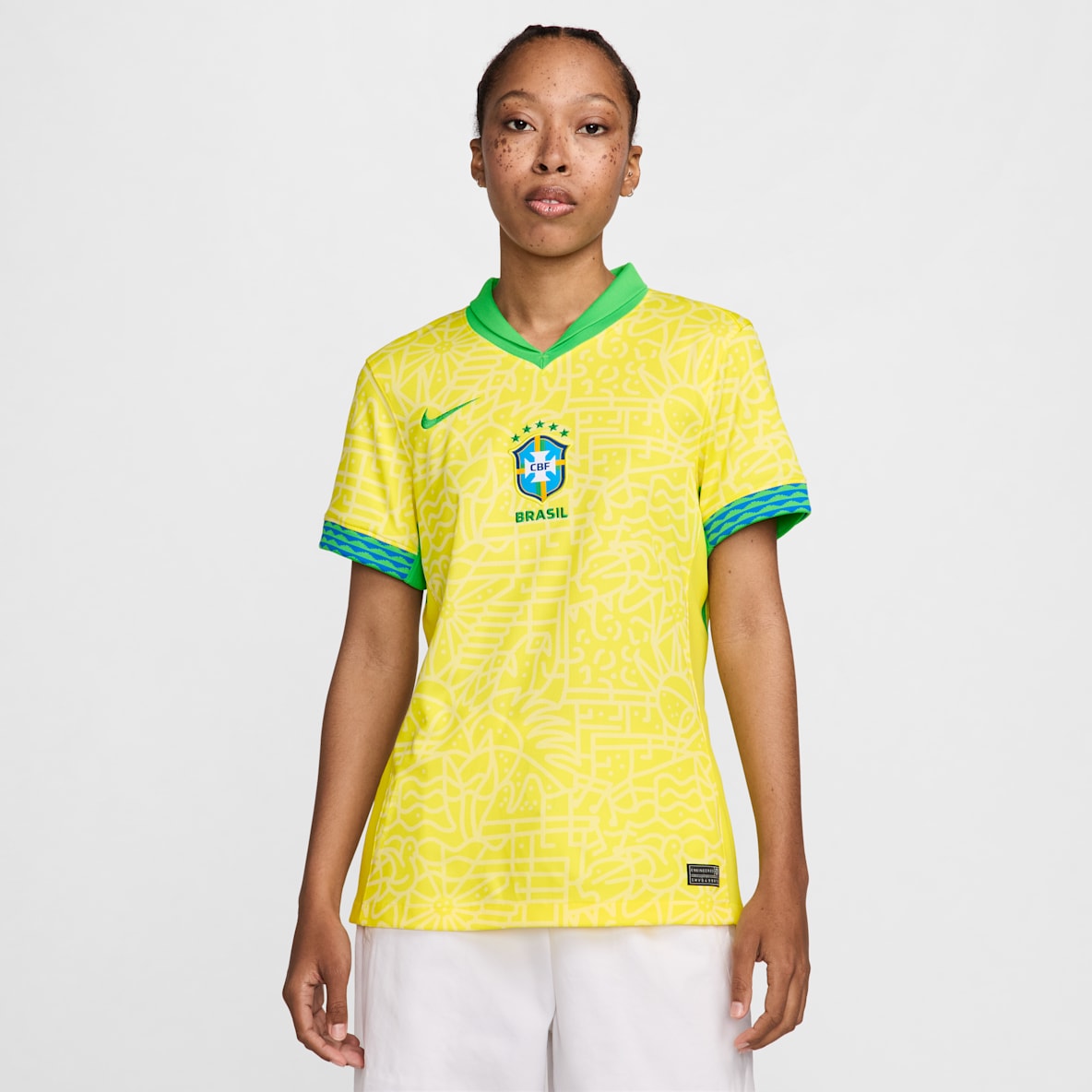 Brasil local 2024 Stadium Brasil local 2024 Stadium Jersey de fútbol Nike Dri-FIT Replica para mujer