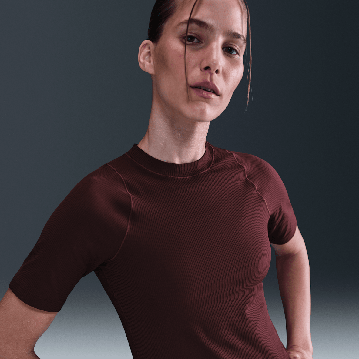 Nike Zenvy Rib Nike Zenvy Rib Women's Dri-FIT Short-Sleeve Top