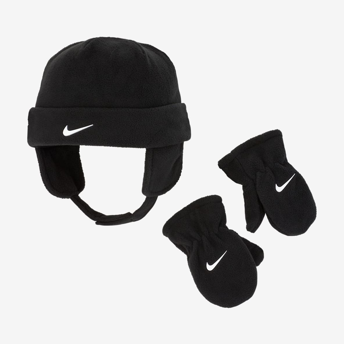 Nike Estuche con gorro de tejido Fleece para bebé y mitones