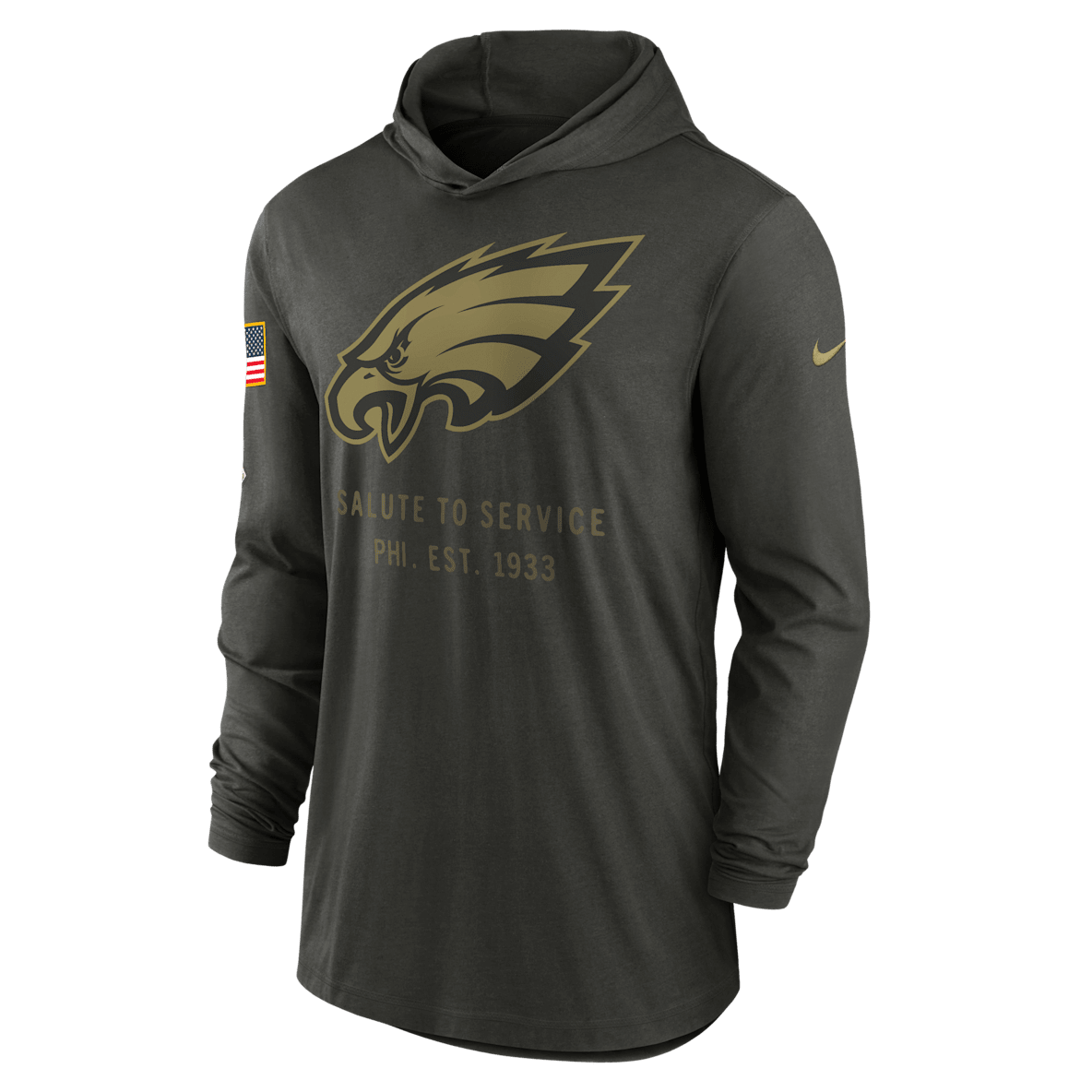 Philadelphia Eagles Salute to Service Sideline Philadelphia Eagles Salute to Service Sideline Men’s Nike Dri-FIT NFL Long-Sleeve Hooded Top