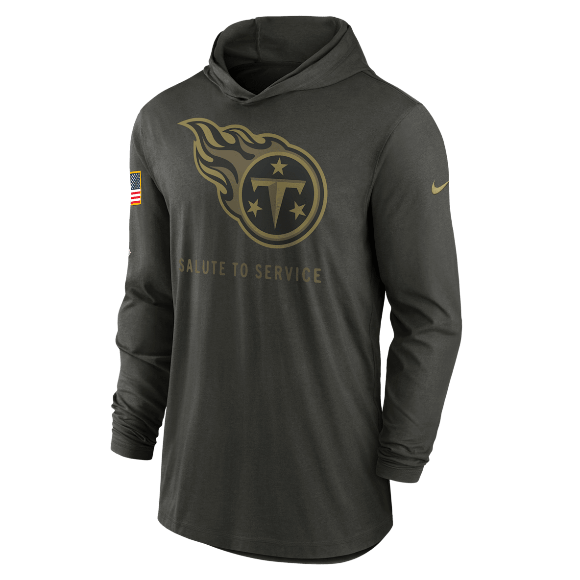 Tennessee Titans Salute to Service Sideline Tennessee Titans Salute to Service Sideline Men’s Nike Dri-FIT NFL Long-Sleeve Hooded Top
