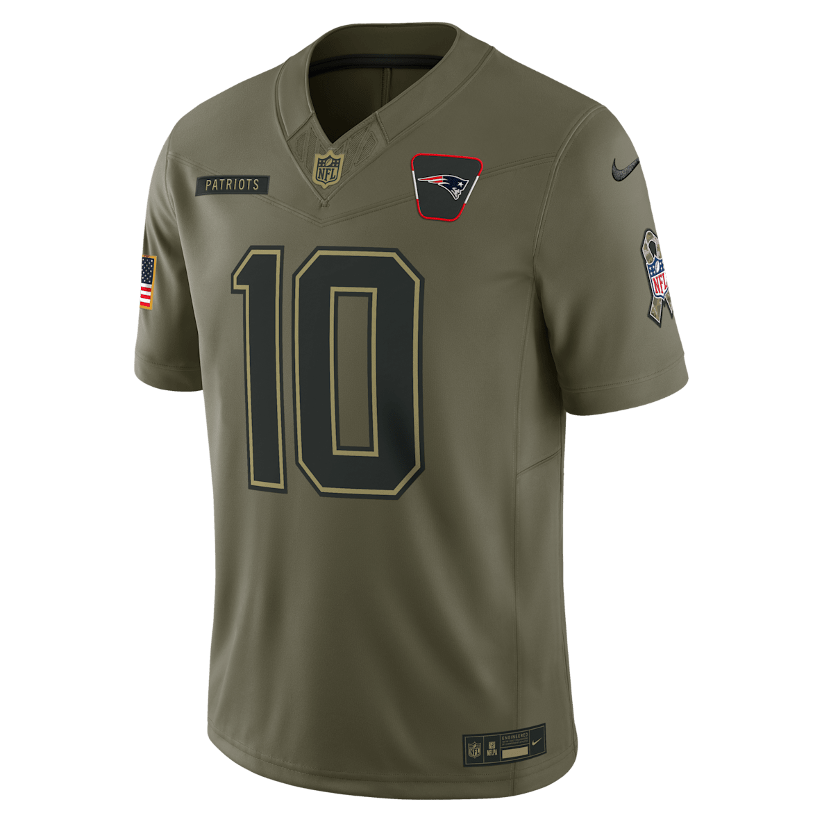 Drake Maye New England Patriots Salute to Service Drake Maye New England Patriots Salute to Service Men's Nike Dri-FIT NFL Limited Jersey