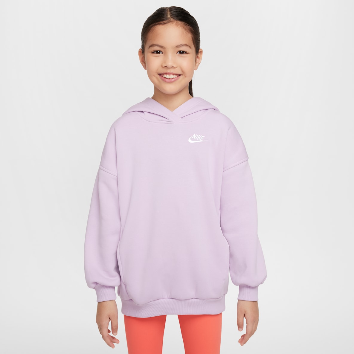 Nike Sportswear Club Fleece Sudadera con gorro sin cierre oversized para niños talla grande
