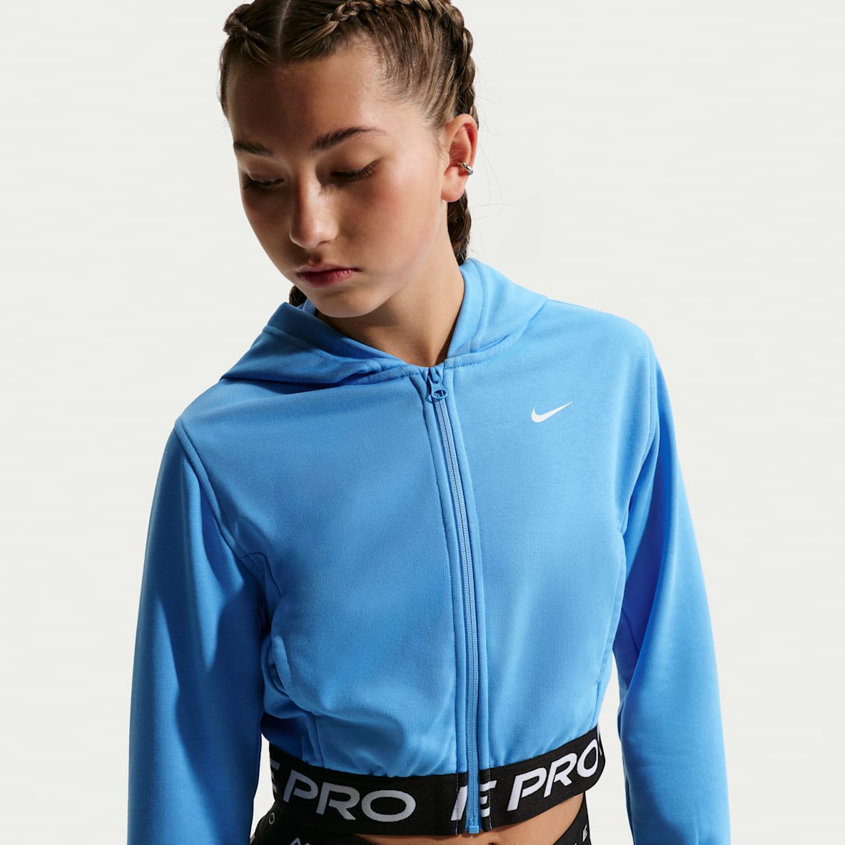 Nike Pro Fleece Big Kids' (Girls') Dri-FIT Full-Zip Hoodie