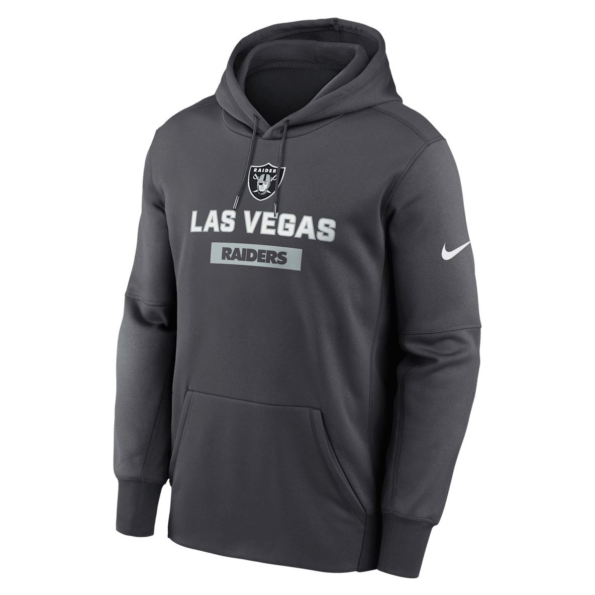 Las Vegas Raiders Toss Sweep Las Vegas Raiders Toss Sweep Men’s Nike Therma NFL Pullover Hoodie