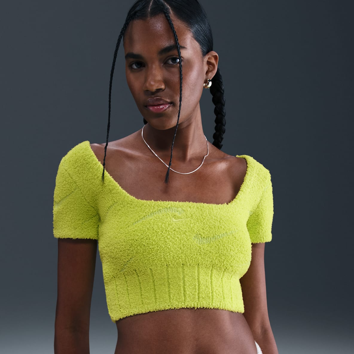 Nike Sportswear Phoenix Cozy Bouclé Nike Sportswear Phoenix Cozy Bouclé Parte de arriba corta de tejido Knit con manga corta - Mujer