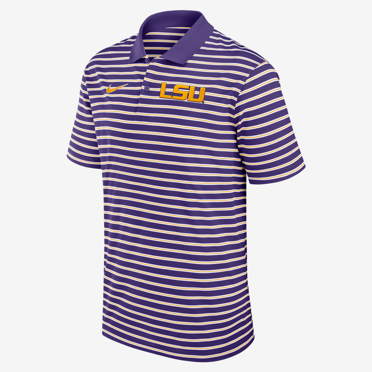 LSU Tigers Primetime Victory Striped LSU Tigers Primetime Victory Striped Men's Nike Dri-FIT College Polo