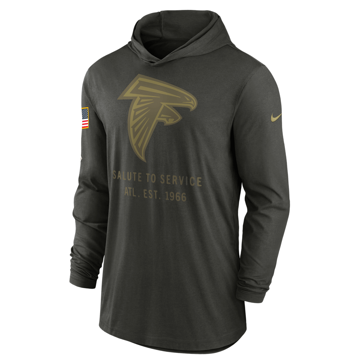 Atlanta Falcons Salute to Service Sideline Atlanta Falcons Salute to Service Sideline Men’s Nike Dri-FIT NFL Long-Sleeve Hooded Top