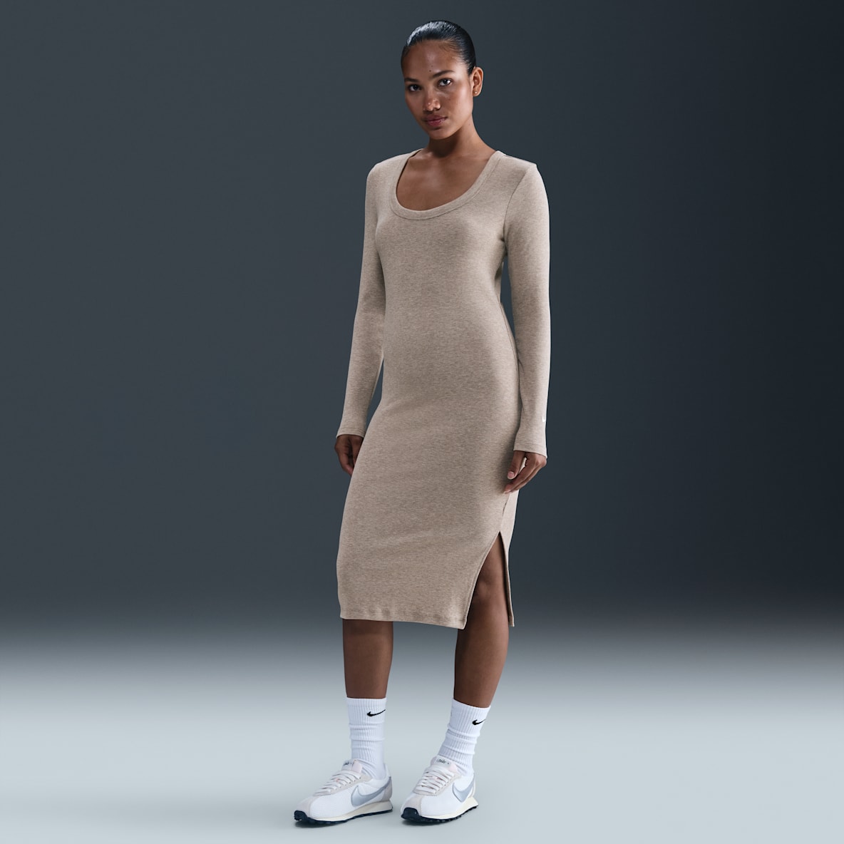 Nike Sportswear Chill Knit Nike Sportswear Chill Knit Women's Tight Long-Sleeve Midi Mini-Rib Dress