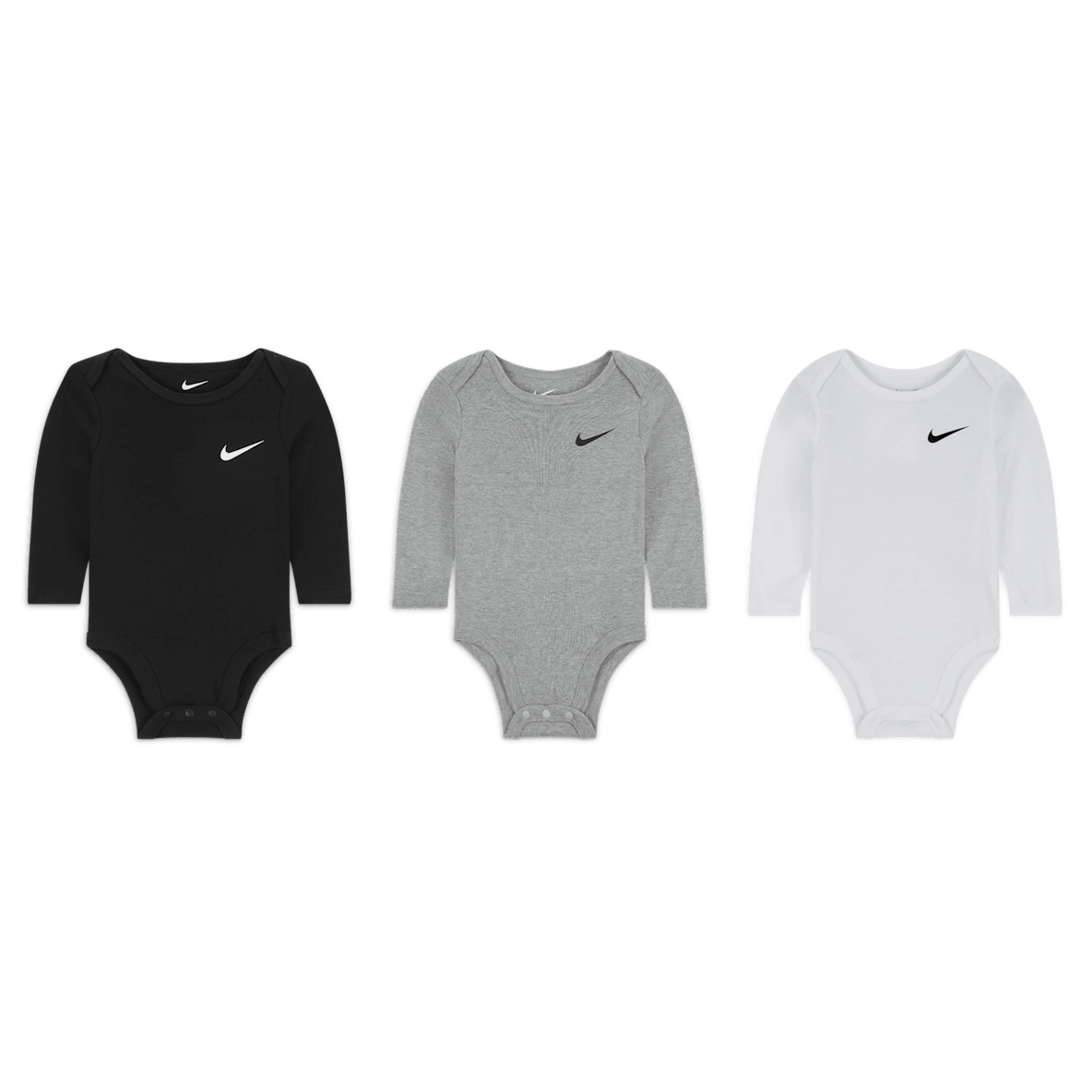 Nike Essentials Nike Essentials Baby (0-9M) 3-Pack Long Sleeve Bodysuits