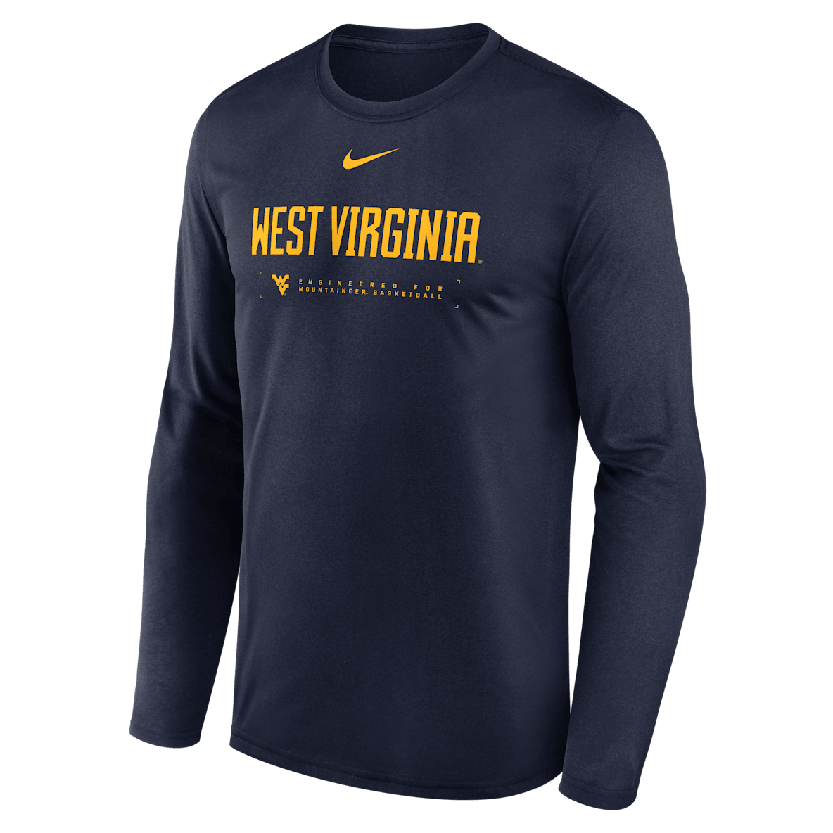 West Virginia Courtside Basketball Shootaround Legend West Virginia Courtside Basketball Shootaround Legend Men's Nike Dri-FIT College Long-Sleeve T-Shirt