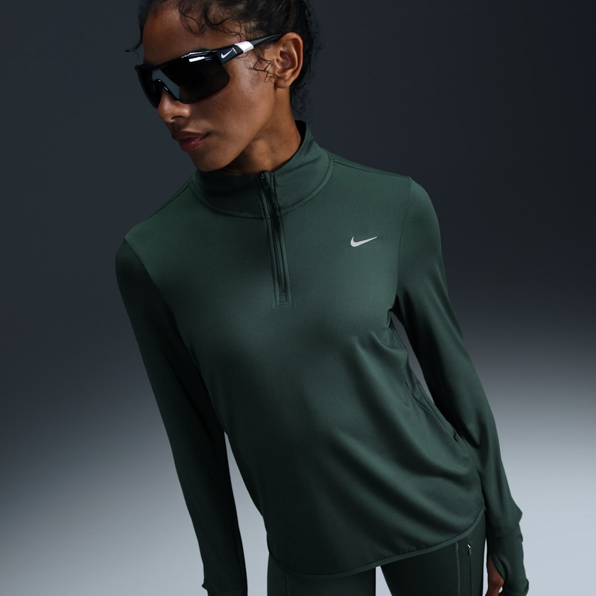 Nike Swift Element Nike Swift Element Playera de correr con protección UV de cierre de 1/4 para mujer