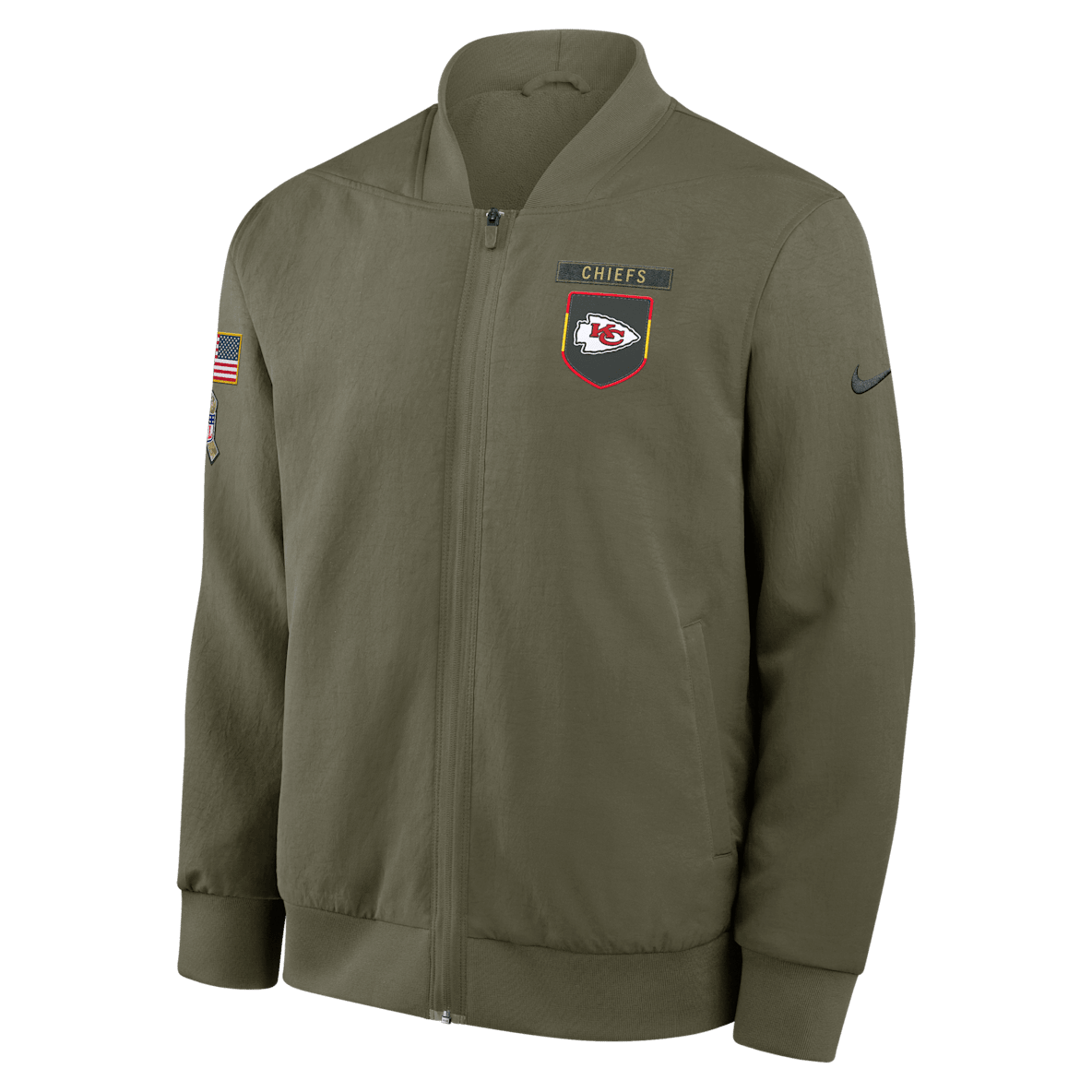 Kansas City Chiefs Salute to Service Sideline Kansas City Chiefs Salute to Service Sideline Men's Nike NFL Full-Zip Bomber Jacket