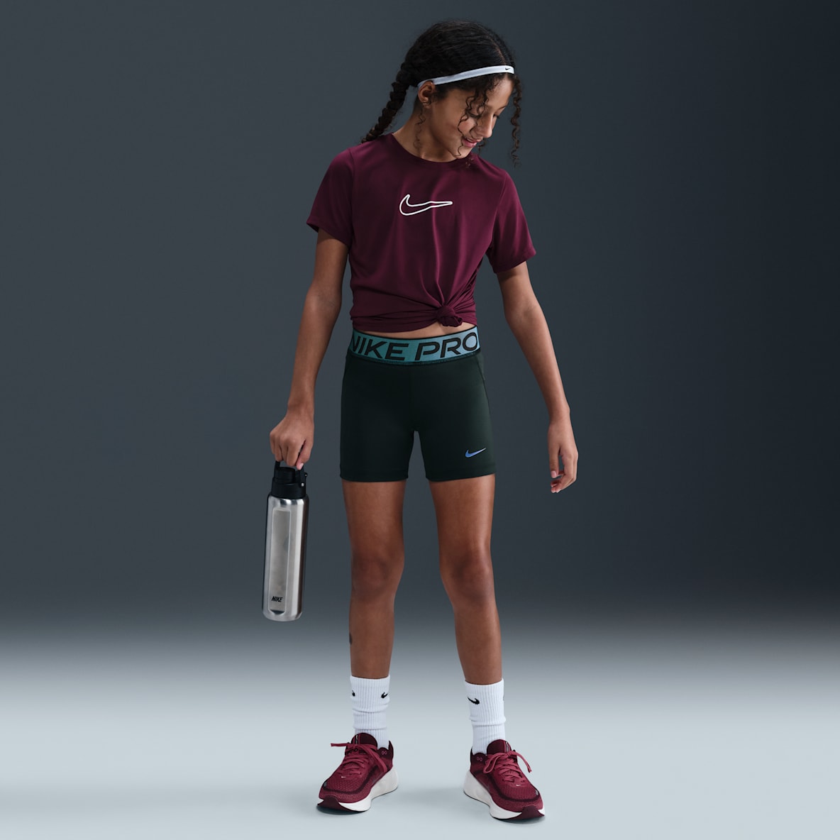 Nike Pro Nike Pro Big Kids' (Girls') Dri-FIT 3" Shorts with Shine Accents