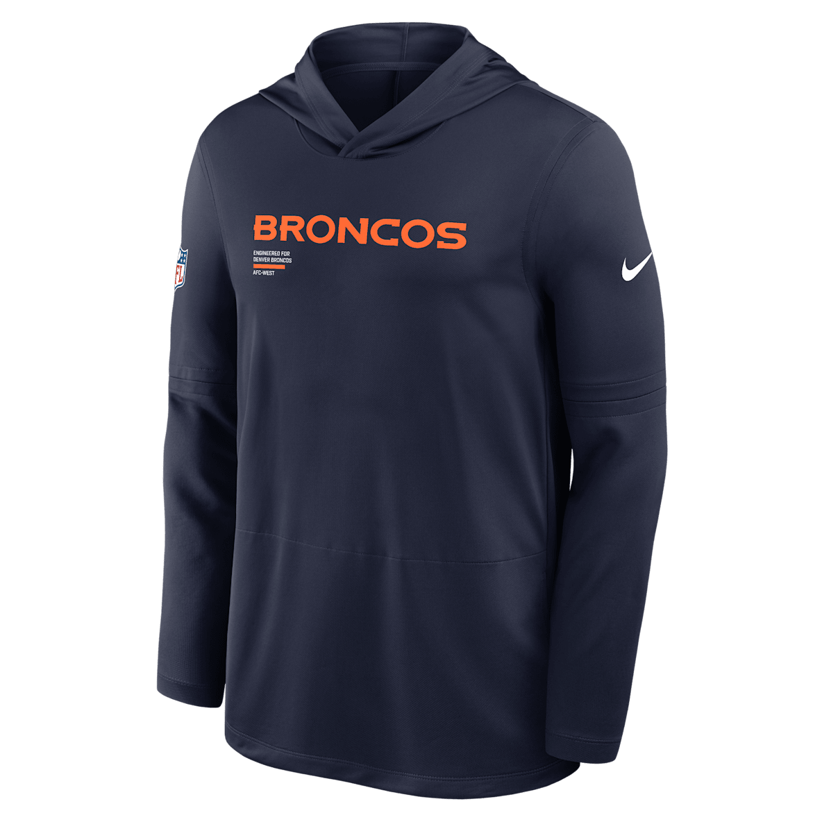 Denver Broncos Pure Fury Sideline Denver Broncos Pure Fury Sideline Men's Nike Dri-FIT NFL Long-Sleeve Hooded Top
