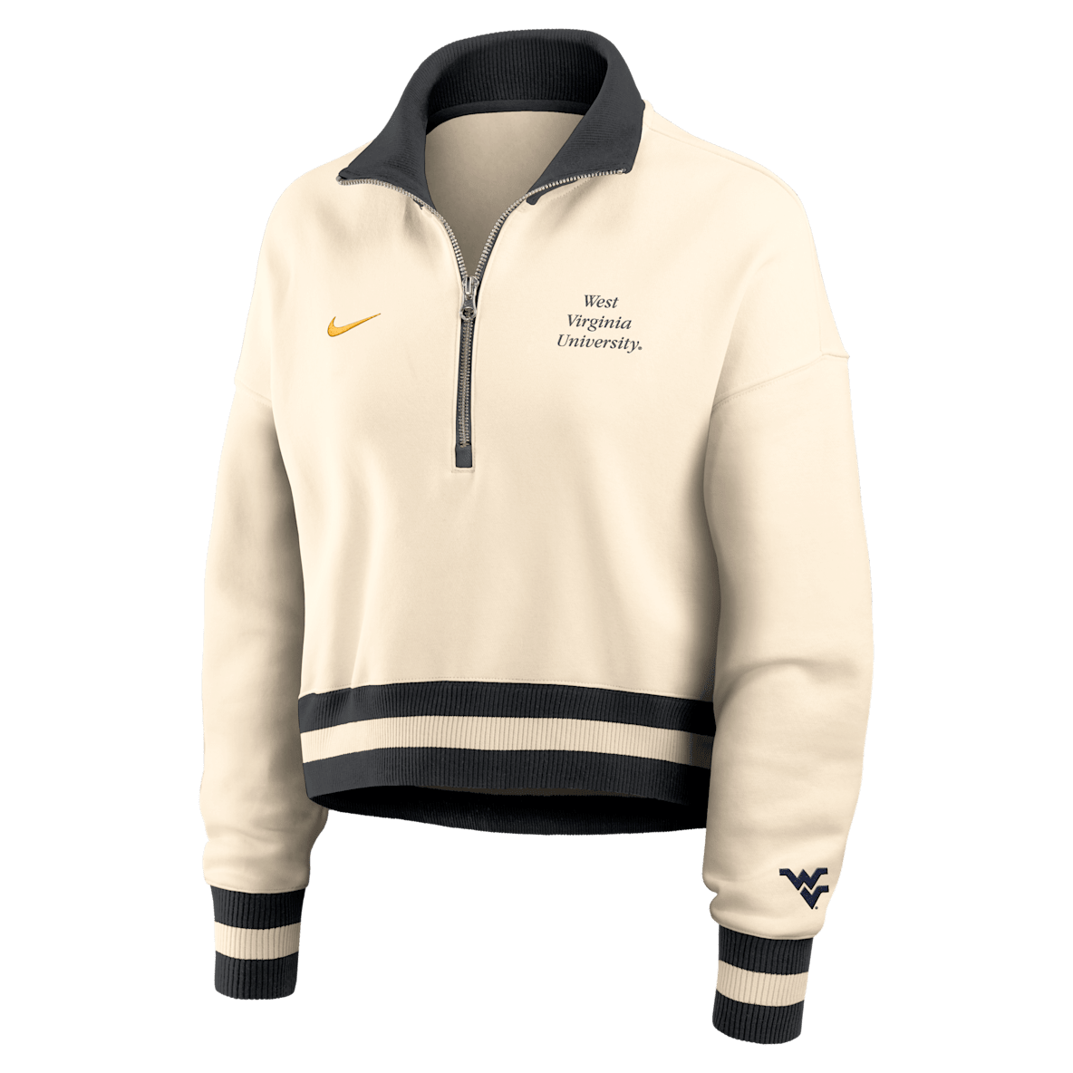 West Virginia Legacy West Virginia Legacy Women's Nike College Cropped 1/4-Zip Crew