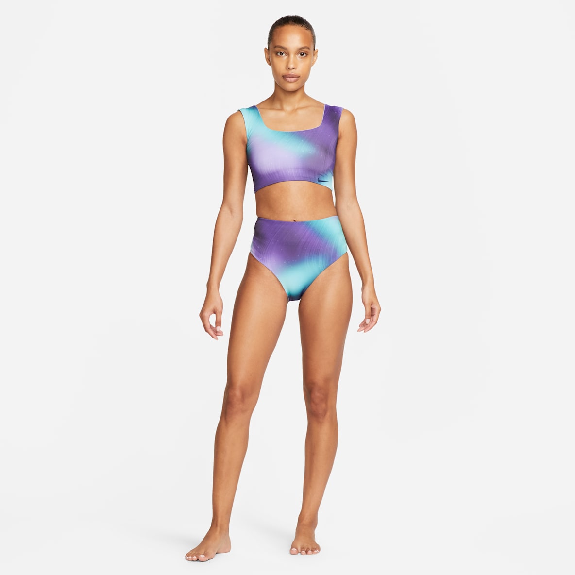 Nike Aurora Borealis Nike Aurora Borealis Top cropped de natación reversible para mujer