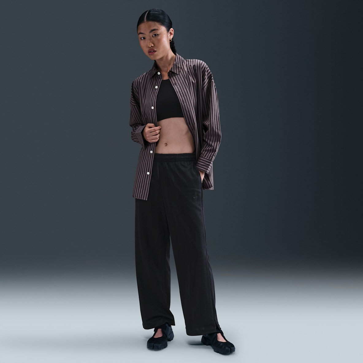Nike Sportswear Nike Sportswear Women's Mid-Rise Loose Jacquard Striped Tracksuit Bottoms