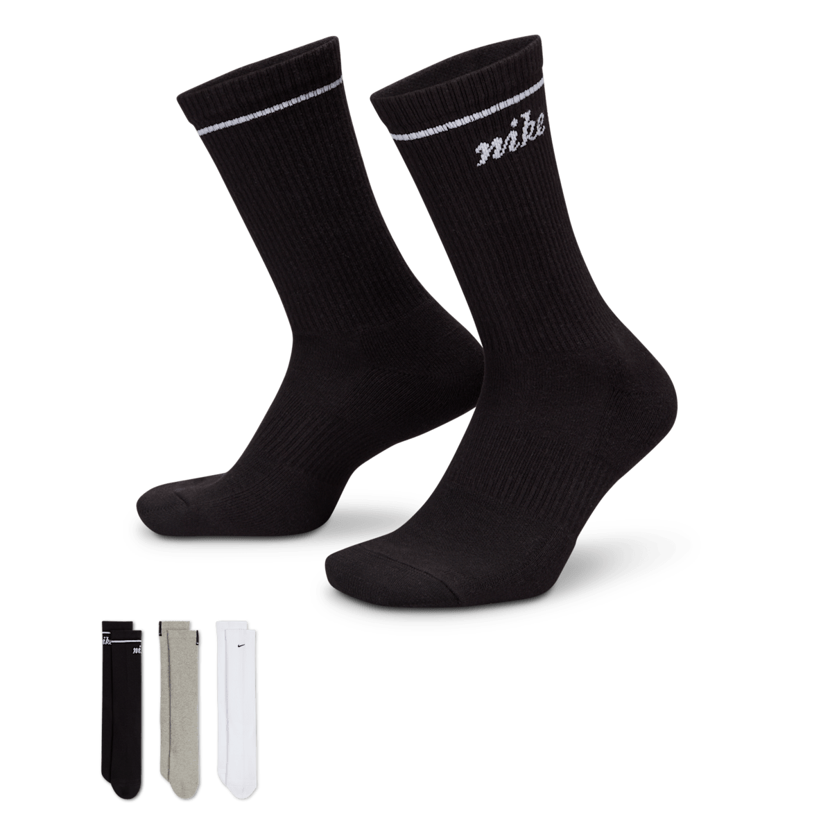 Nike Everyday Plus Nike Everyday Plus ถุงเท้าข้อยาวลดแรงกระแทก (3 คู่)