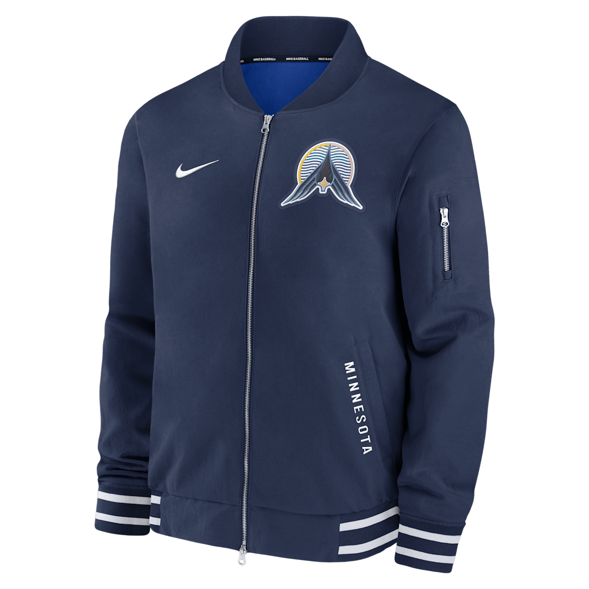 Minnesota Twins Authentic Collection City Connect Minnesota Twins Authentic Collection City Connect Chamarra bomber Nike de la MLB de cierre completo para hombre