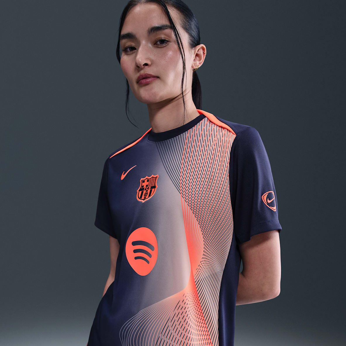F.C. Barcelona Academy Pro Third F.C. Barcelona Academy Pro Third Women's Nike Dri-FIT Total 90 Football Pre-Match Top