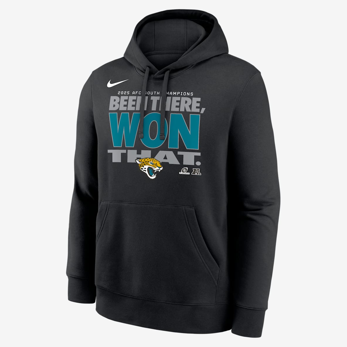 Jacksonville Jaguars 2025 AFC South Champions Trophy Men's Nike NFL Pullover Hoodie