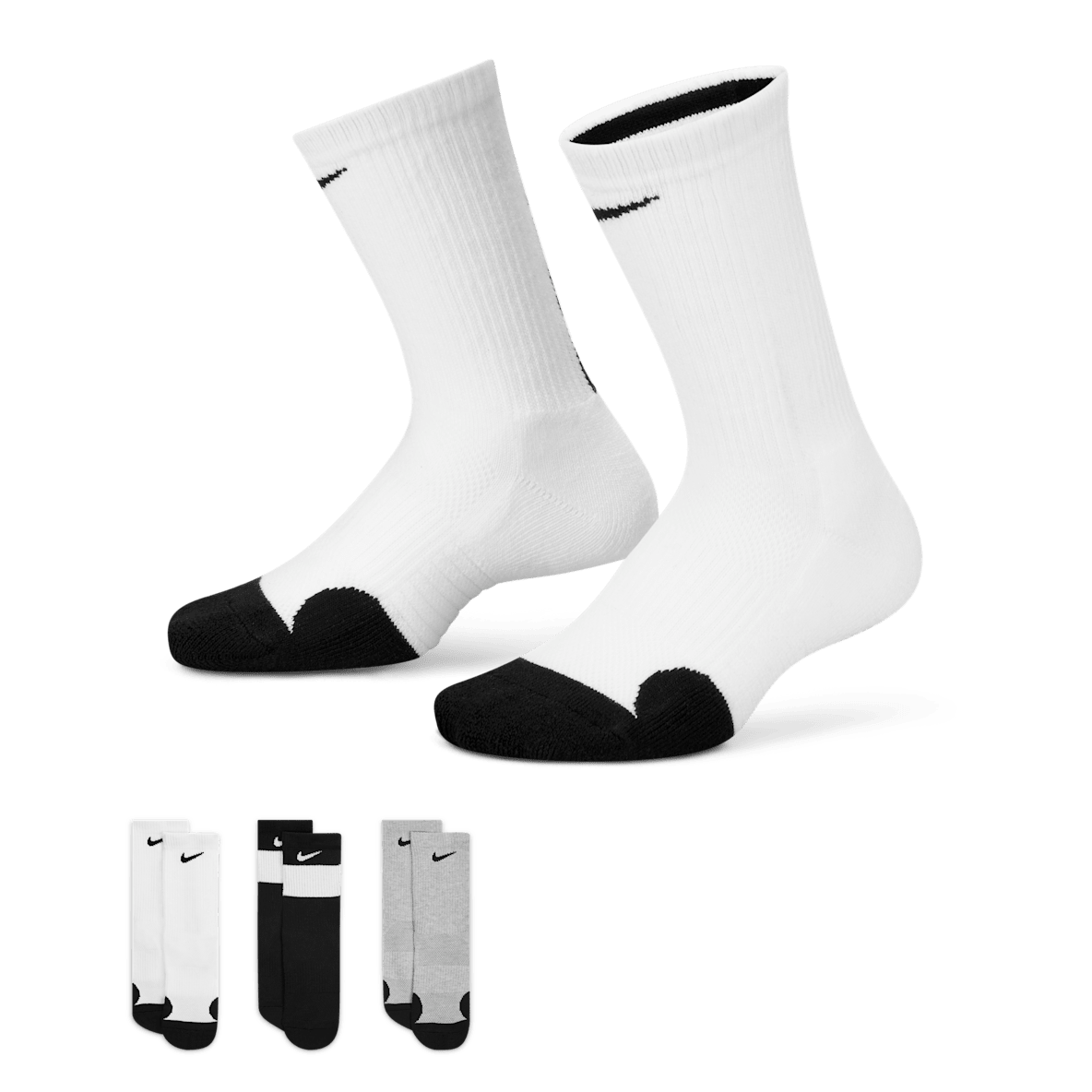 Nike Elite Crew Socks (3 Pairs) Nike Elite Crew Socks (3 Pairs) Calcetines para niños talla pequeña