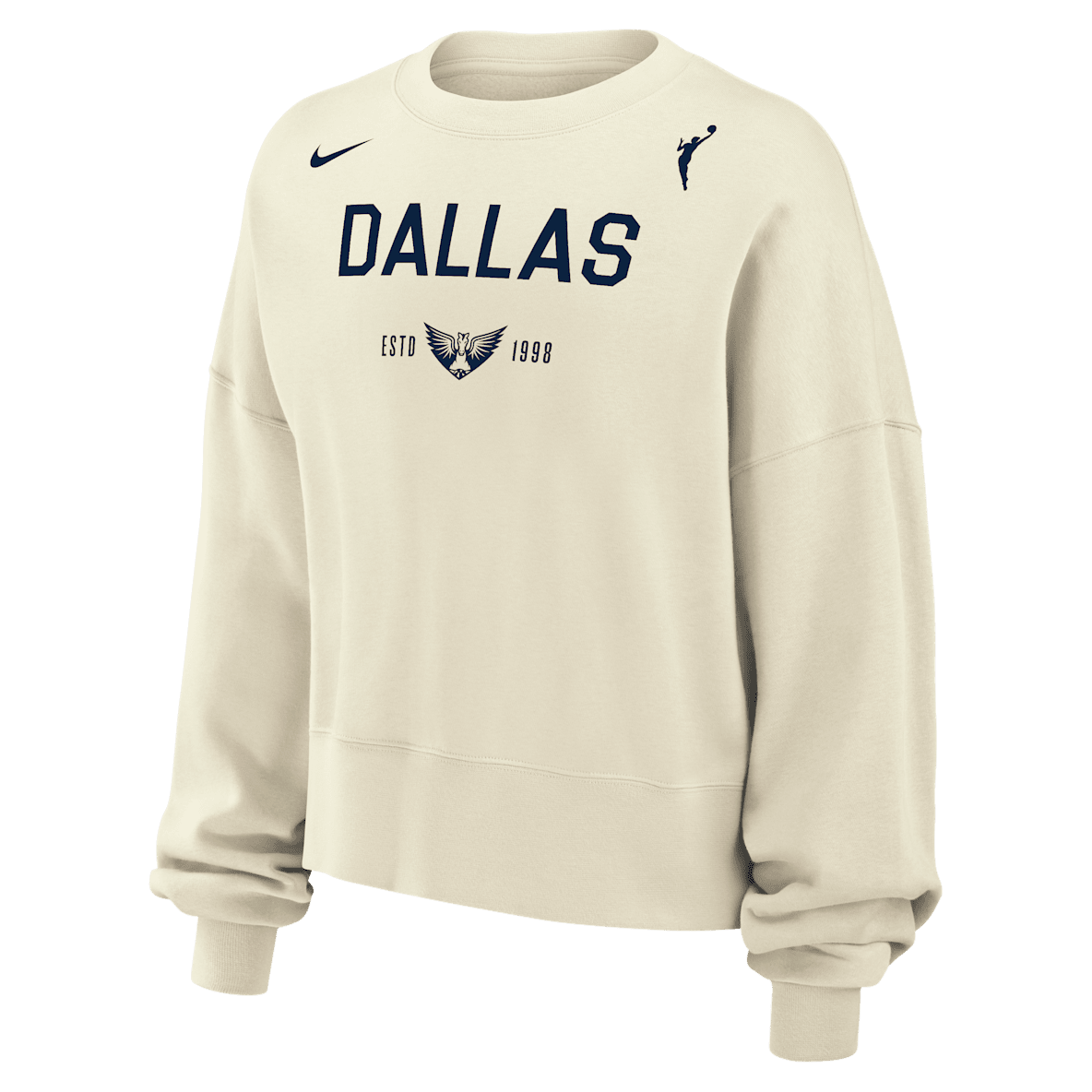 Dallas Wings Phoenix Fleece Dallas Wings Phoenix Fleece Sudadera de cuello redondo Nike de la WNBA para mujer