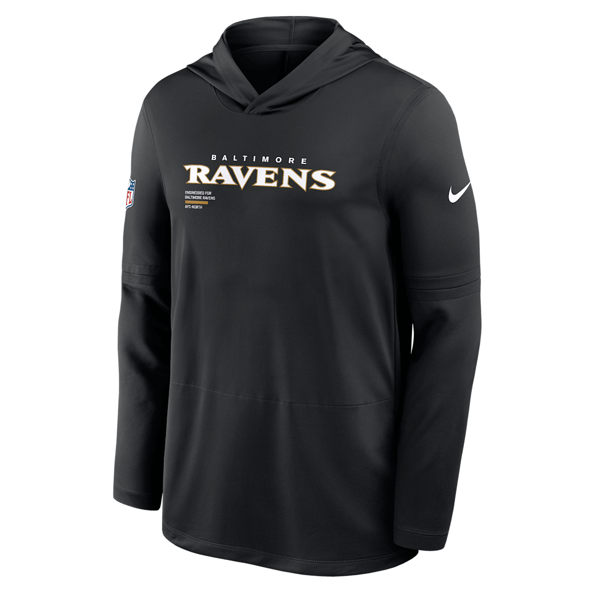 Baltimore Ravens Pure Fury Sideline Baltimore Ravens Pure Fury Sideline Men's Nike Dri-FIT NFL Long-Sleeve Hooded Top