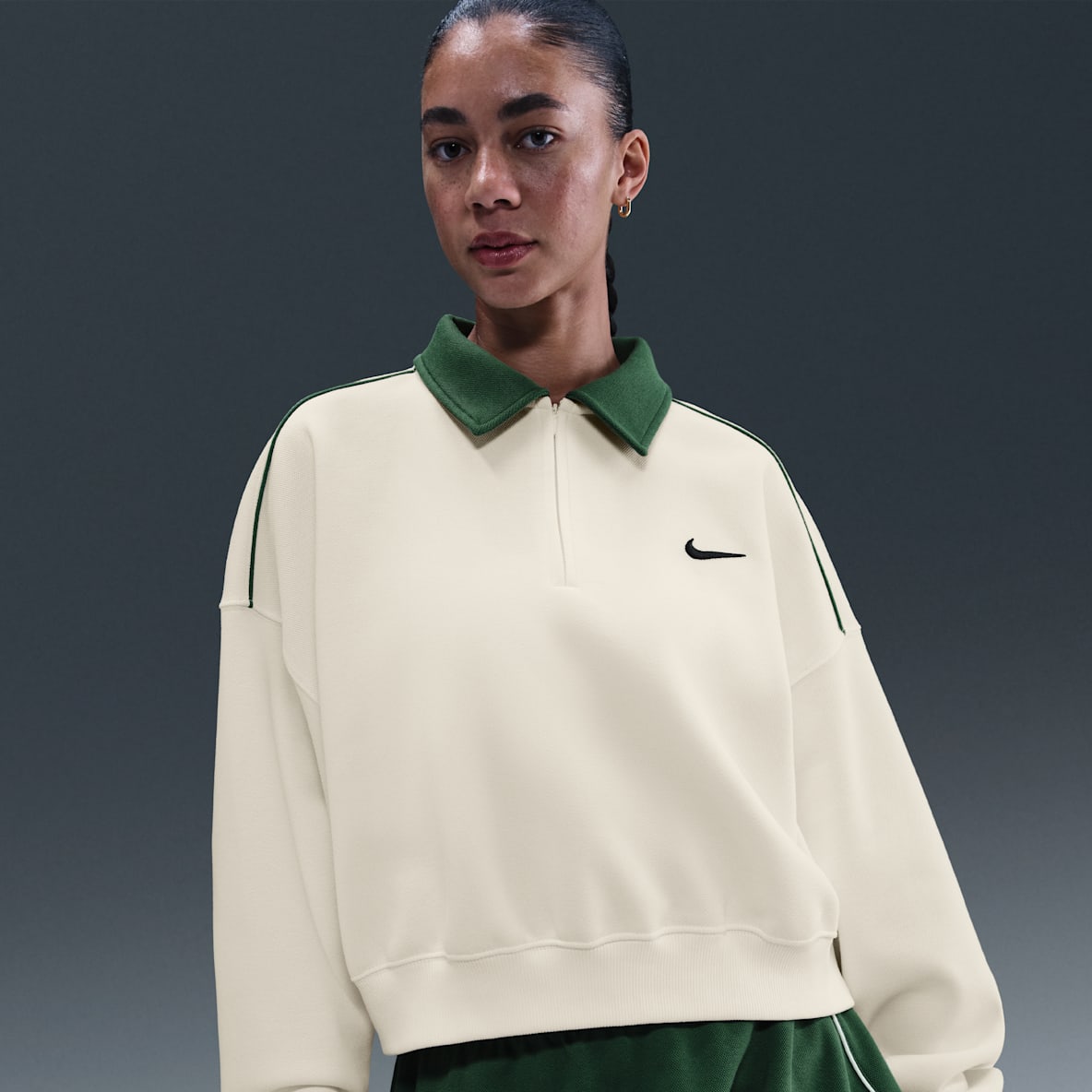 Nike Sportswear Sweatshirt med glidelås i halsen til dame