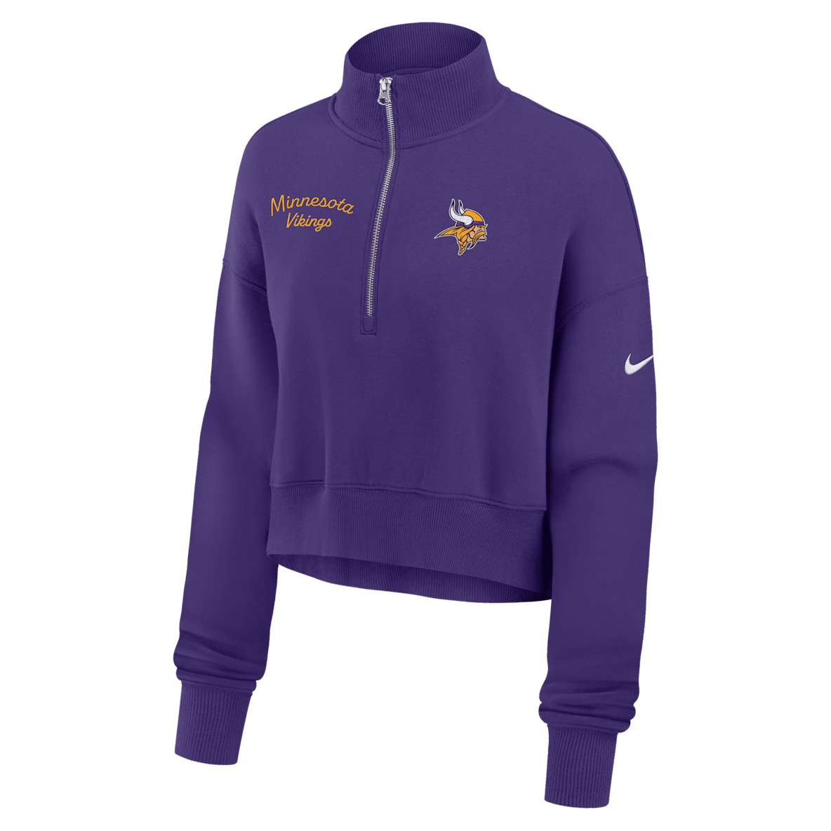Minnesota Vikings Phoenix Minnesota Vikings Phoenix Women's Nike NFL Cropped 1/4-Zip Crew