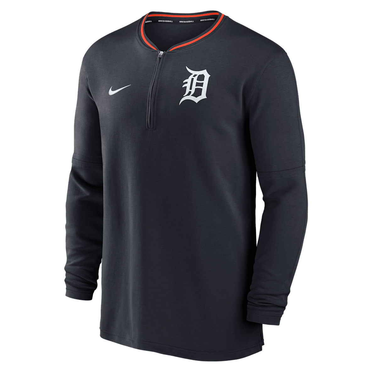 Detroit Tigers Authentic Collection Detroit Tigers Authentic Collection Playera de manga larga Nike Dri-FIT de la MLB de medio cierre para hombre