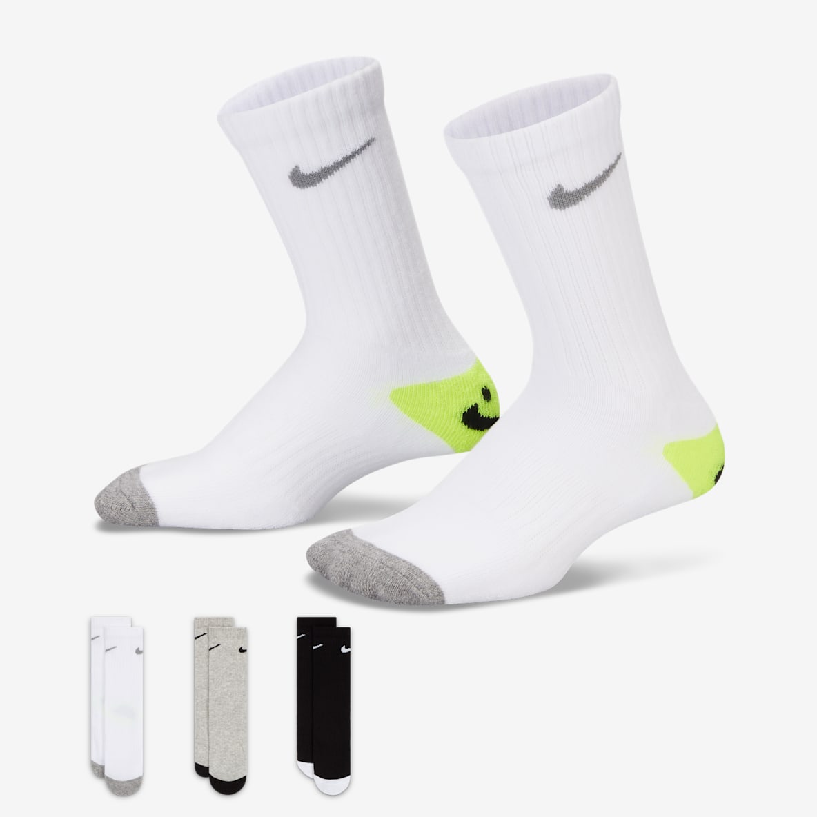 나이키 스마일리 크루 삭스(6켤레) 리틀키즈 드라이 핏 양말
