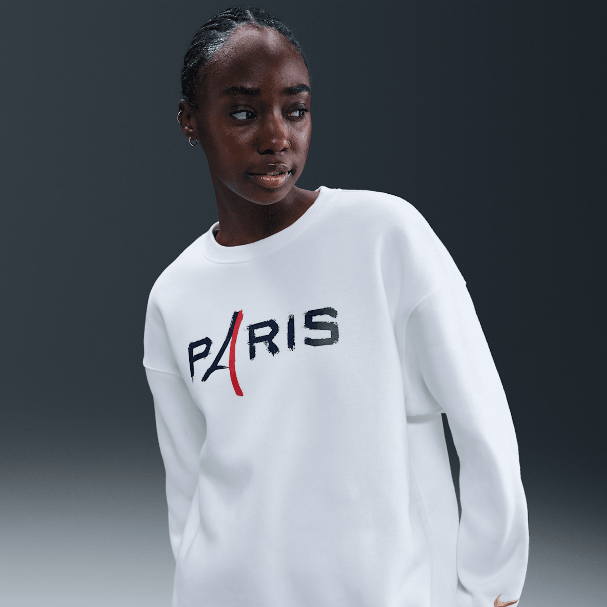 Paris Saint-Germain Phoenix Fleece Paris Saint-Germain Phoenix Fleece Women's Nike Football Oversized Crew-Neck Sweatshirt