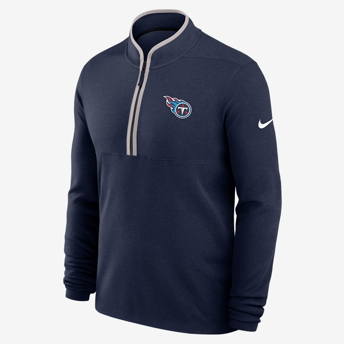 Tennessee Titans Logo Victory Men's Nike Dri-FIT NFL 1/2-Zip Long-Sleeve Top