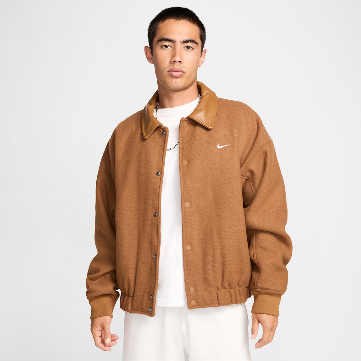 Nike Solo Swoosh Nike Solo Swoosh Men's Wool Varsity Jacket