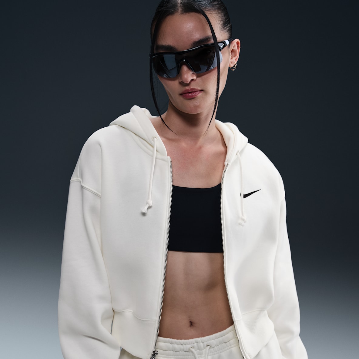 나이키 스포츠웨어 피닉스 플리스 여성 루즈 크롭 풀집 후디