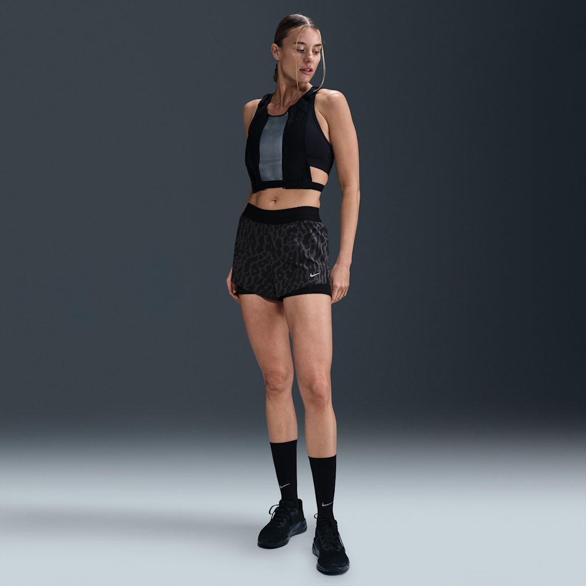 Nike Swift Nike Swift Short de running 2-en-1 imprimé taille mi-haute Dri-FIT pour femme