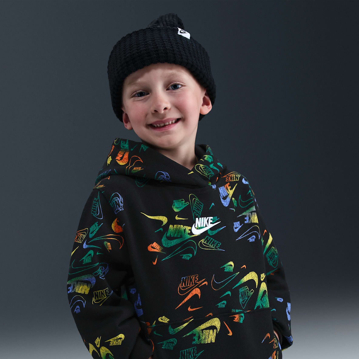 Nike Sportswear Nike Sportswear Younger Kids' Printed Reveal Pullover Hoodie