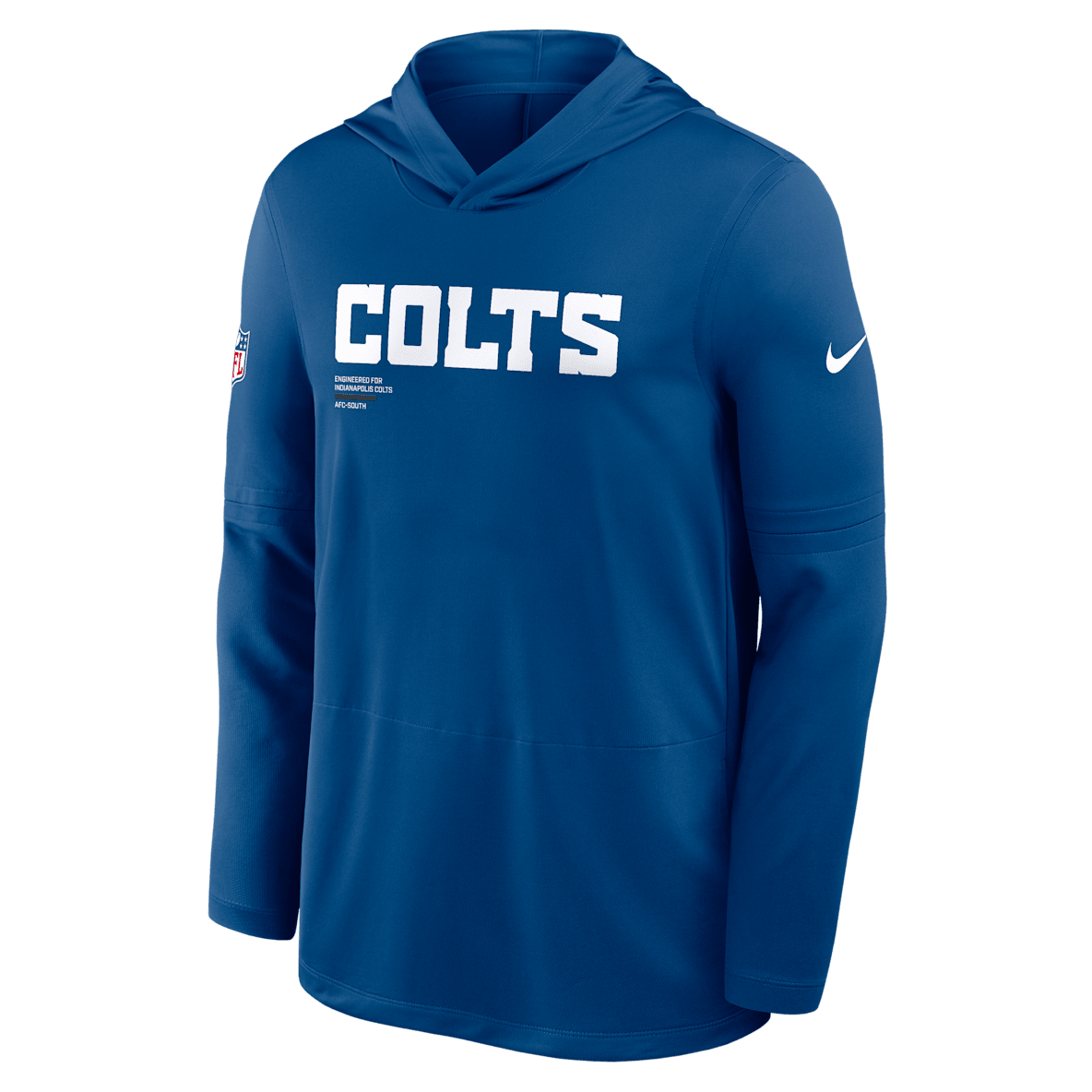 Indianapolis Colts Pure Fury Sideline Men's Nike Dri-FIT NFL Long-Sleeve Hooded Top