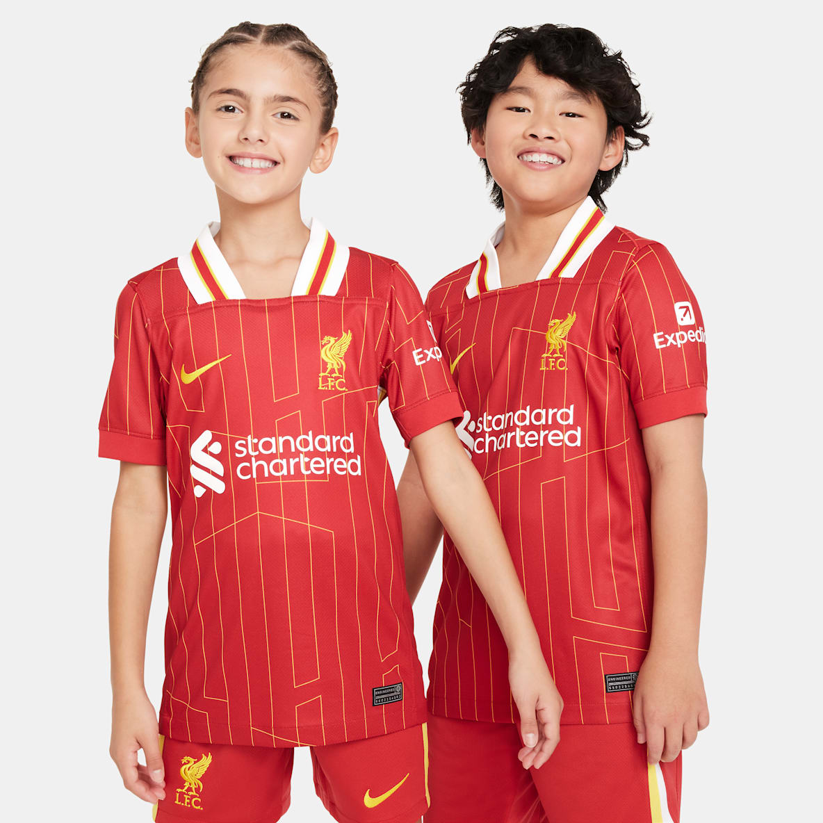 リバプール FC 2024/25 スタジアム ホーム リバプール FC 2024/25 スタジアム ホーム ジュニア ナイキ Dri-FIT サッカー レプリカ ユニフォーム