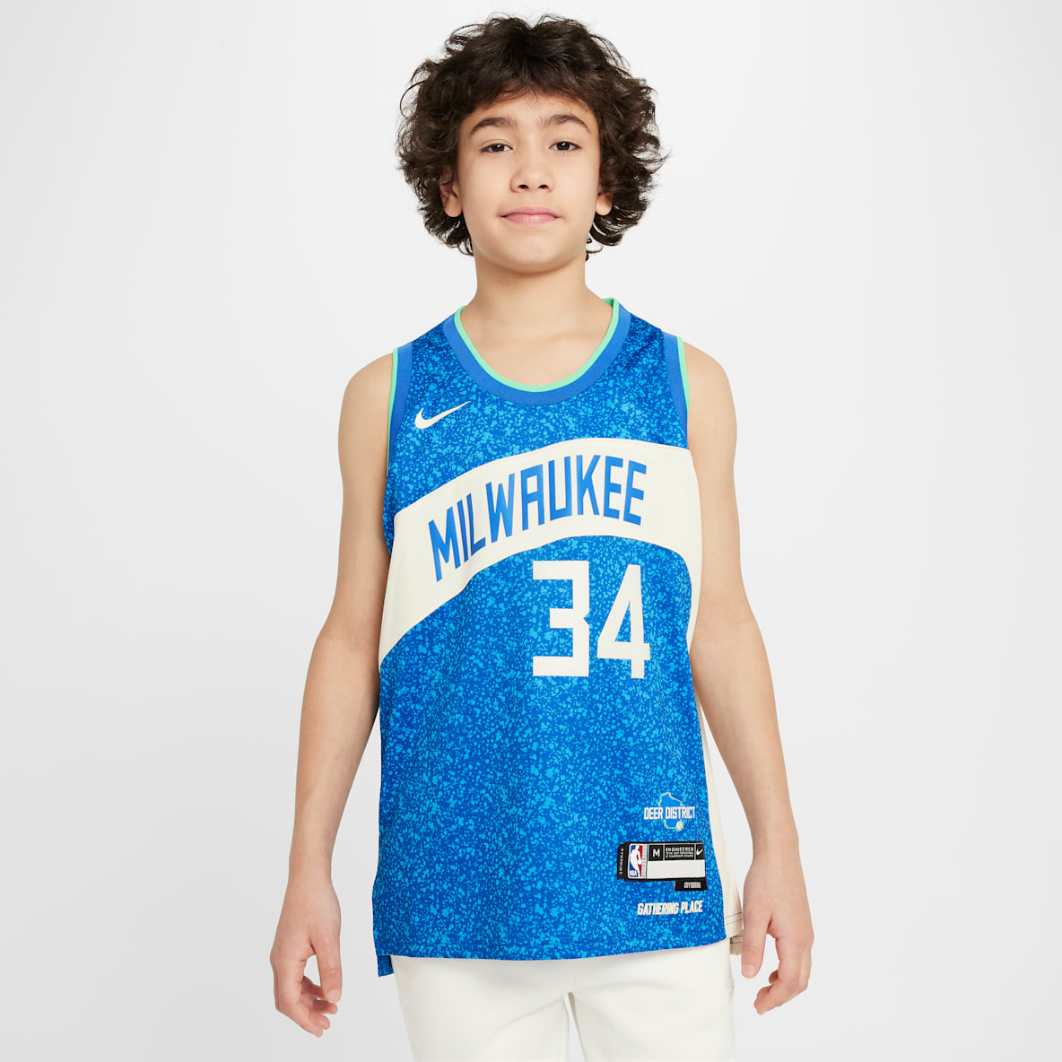 Giannis Antetokounmpo Milwaukee Bucks 2023/24 City Edition Giannis Antetokounmpo Milwaukee Bucks 2023/24 City Edition Older Kids' Nike Dri-FIT NBA Swingman Jersey