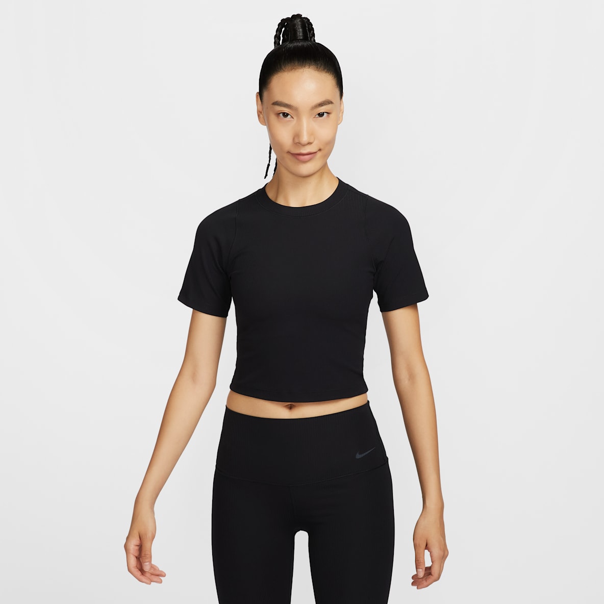 Nike Zenvy Rib Women's Dri-FIT Short-Sleeve Top